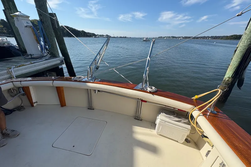 Slide: The Image of Engine room of 1988 Egg Harbor 37 Convertible with Cummins marine engine. - 44