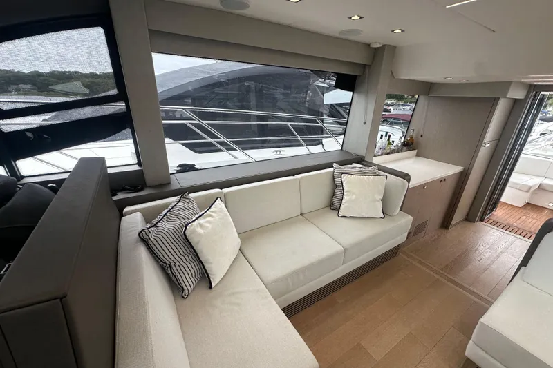Slide: The Image of Luxurious interior of 2018 Sunseeker Manhattan 52 yacht with elegant seating and modern design. - 28