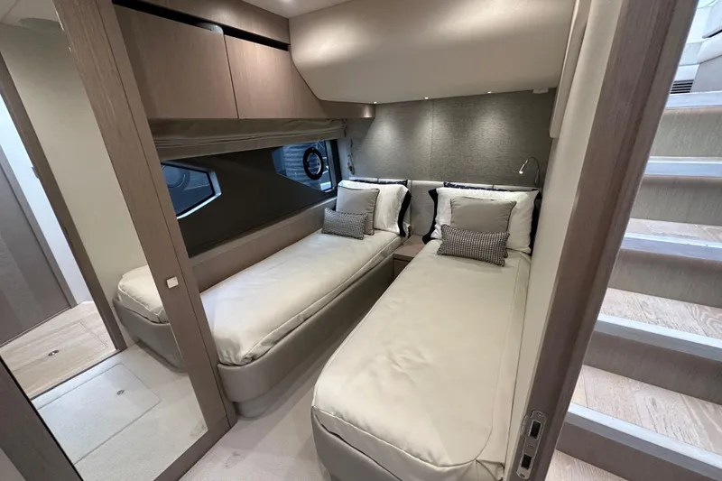 Slide: The Image of Luxurious twin cabin interior of 2018 Sunseeker Manhattan 52 yacht. - 50