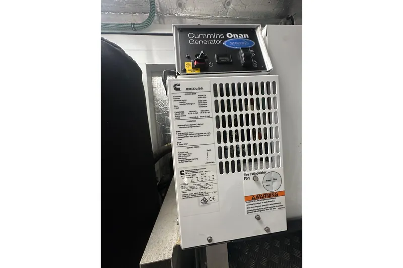 Slide: The Image of Cummins Onan generator in 2018 Sunseeker Manhattan 52 yacht engine room. - 93