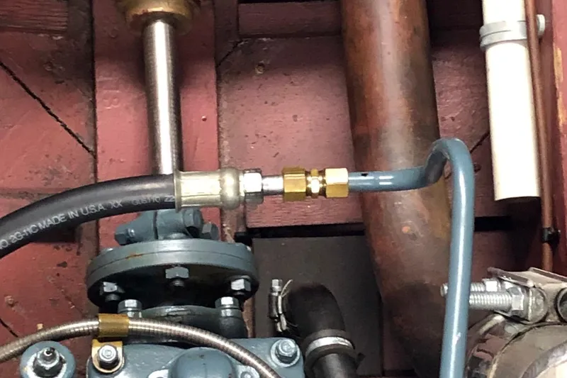 Slide: The Image of Engine components of a 1946 Chris-Craft U-22 Sportsman boat. - 15