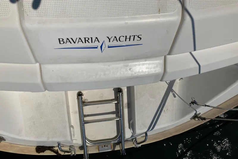 Slide: The Image of Bavaria 43 Cruiser yacht stern with ladder, 2001 model. - 24