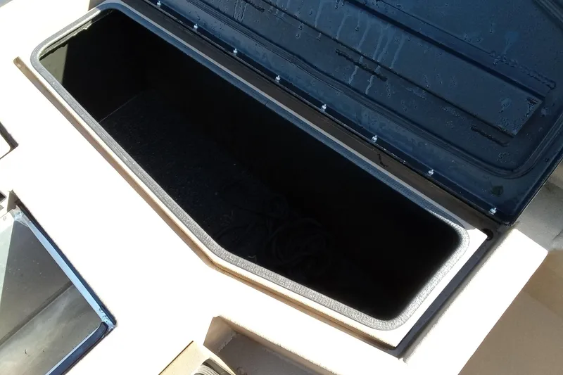 Slide: The Image of Open storage compartment in 2025 Thor 1900 Lake Hammer boat. - 17