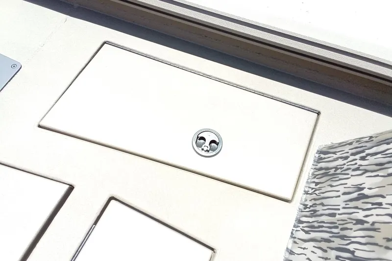 Slide: The Image of Deck of 2026 Thor 1900 Lake Hammer SC boat with storage compartment. - 29