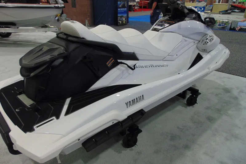 Slide: The Image of 2026 Yamaha WaveRunner FX Cruiser SVHO displayed at a boat show. - 11