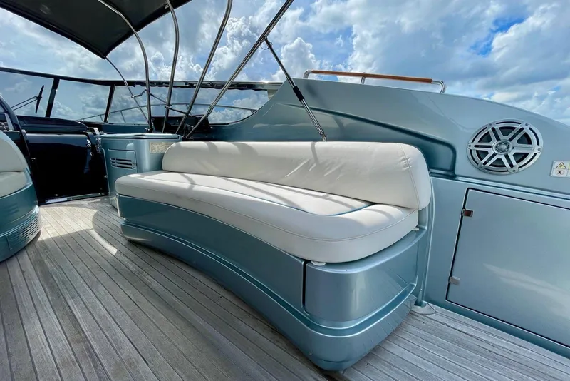 Slide: The Image of Luxurious seating on 2016 Riva 63 Virtus yacht with sleek design and elegant finishes. - 30