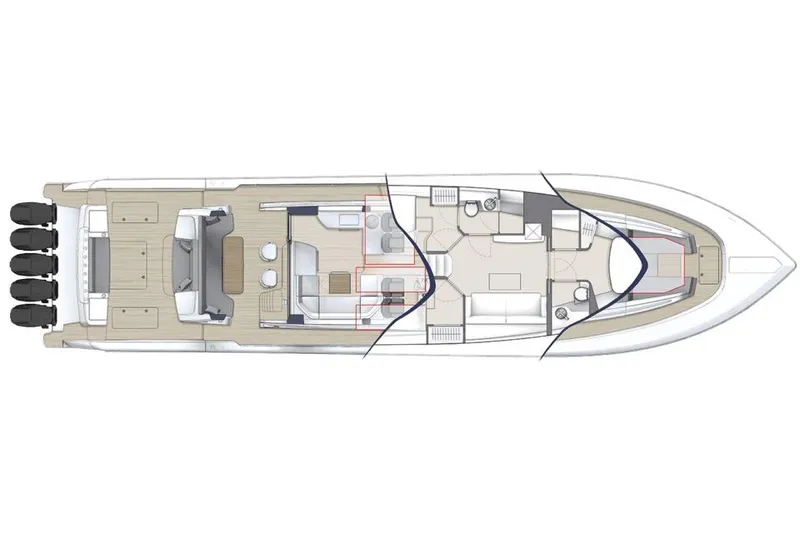 Slide: The Image of Manufacturer Provided Image: Top view layout of 2026 Scout 670 LXS boat, featuring detailed interior and exterior design. - 26