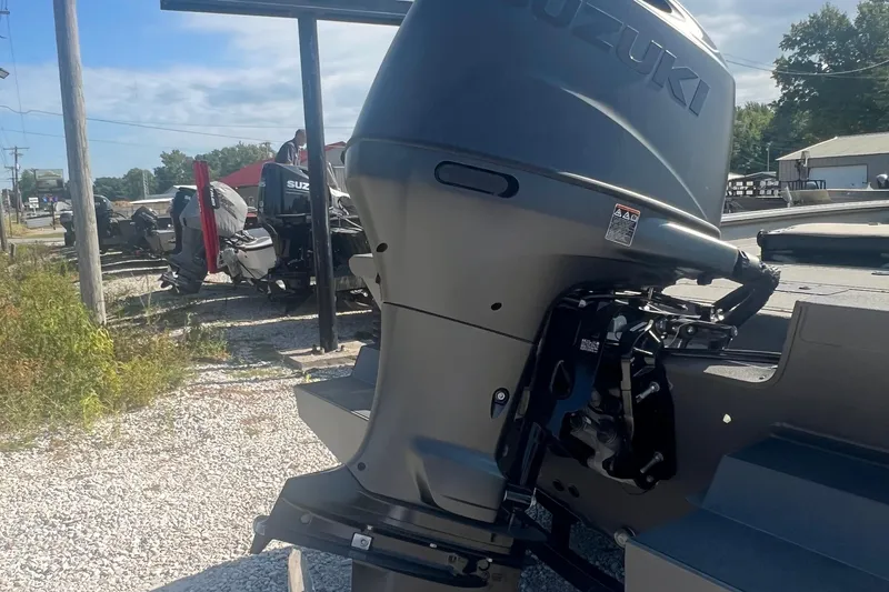 Slide: The Image of 2026 SeaArk V-Cat 200 SC boat on trailer at Outdoor World dealership. - 4