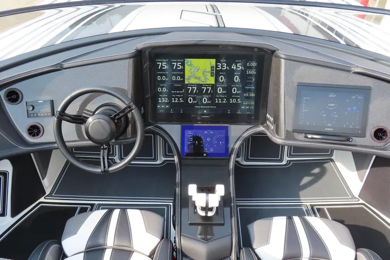 Slide: The Image of 2024 MTI 440X boat dashboard with advanced navigation and control systems. - 11