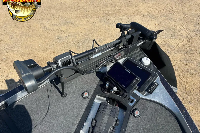 Slide: The Image of 2019 Ranger Z520L boat with Lowrance electronics and trolling motor on deck. - 11