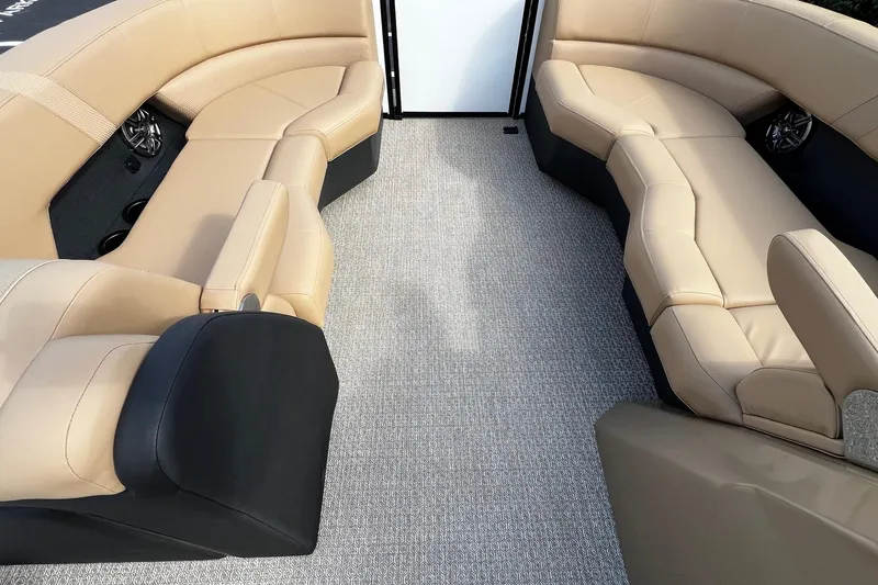 Slide: The Image of Luxurious interior seating of 2026 Evotti 521CS boat with beige upholstery. - 8