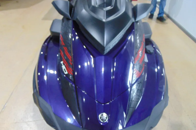 Slide: The Image of 2026 Yamaha WaveRunner GP HO in sleek blue and black design, front view. - 6