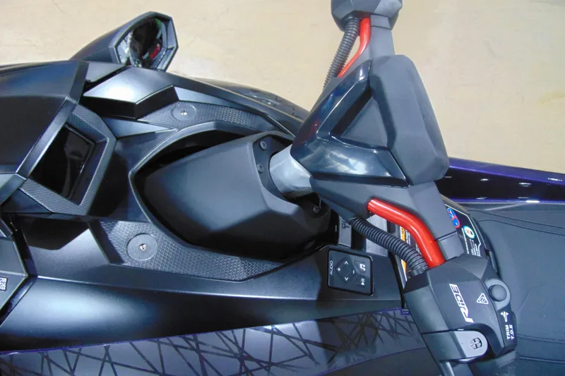 Slide: The Image of 2026 Yamaha WaveRunner GP HO handlebar and control panel close-up. - 8