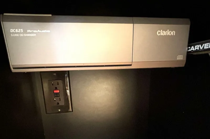Slide: The Image of Clarion DC625 ProAudio CD changer in 2003 Carver 396 Motor Yacht interior. - 49