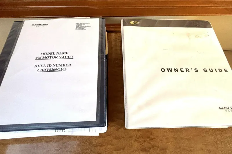 Slide: The Image of Owner's manuals for 2003 Carver 396 Motor Yacht with hull ID CDRV8269G203. - 57