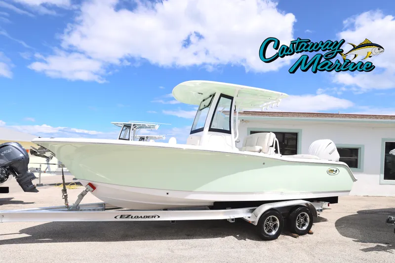The Image of 2026 Sea Hunt Ultra 245 SE boat on trailer at Castaway Marine dealership. - 0