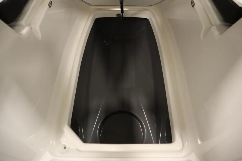 Slide: The Image of Interior view of 2026 Yamaha Boats 222 FSH Sport E storage compartment. - 18