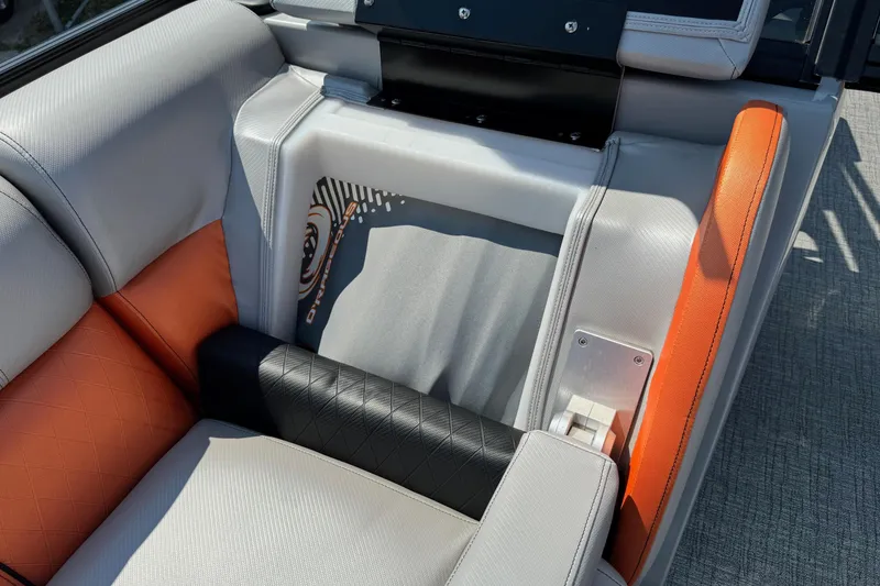 Slide: The Image of 2021 Berkshire 250 Super-Sport Premium boat interior with stylish seating and modern design. - 37