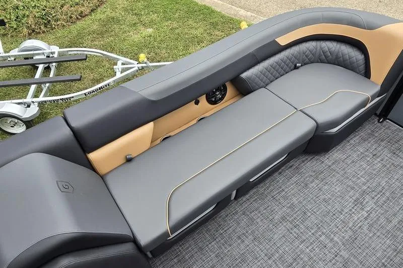 Slide: The Image of Luxurious seating on 2026 Godfrey SWEETWATER 2286 SB pontoon boat, featuring sleek design and comfort. - 10