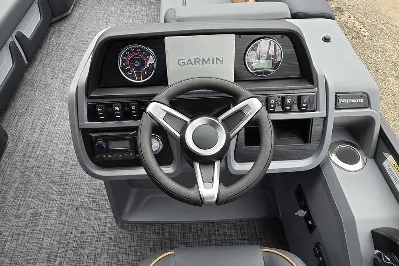 Slide: The Image of Steering console of 2026 Godfrey SWEETWATER 2286 SB with Garmin navigation system. - 7