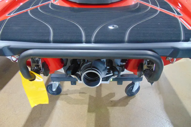 Slide: The Image of Rear view of 2026 Yamaha WaveRunner GP SVHO jet ski on display. - 7