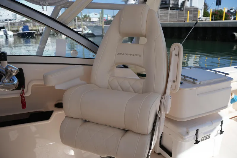 Slide: The Image of Luxurious seating on 2019 Grady-White Freedom 235 boat, featuring premium upholstery and ergonomic design. - 26