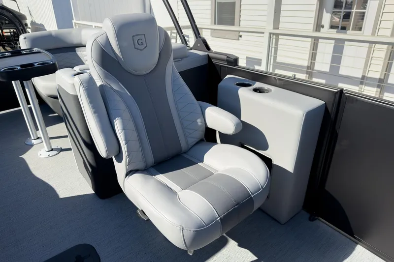 Slide: The Image of Luxurious seating on 2026 Godfrey Monaco 235 Split Bench pontoon boat. - 44
