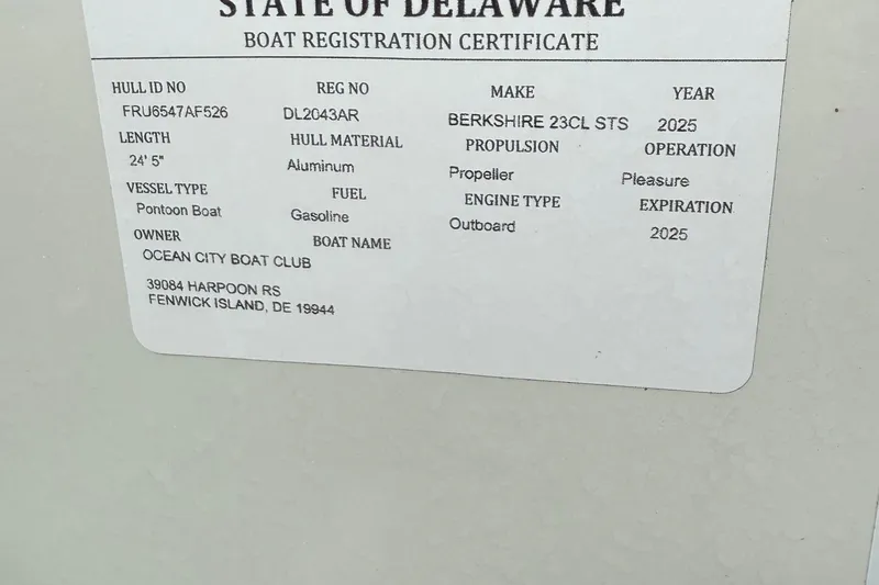 Slide: The Image of 2026 Berkshire 23CL STS pontoon boat with spacious seating and modern design. - 7