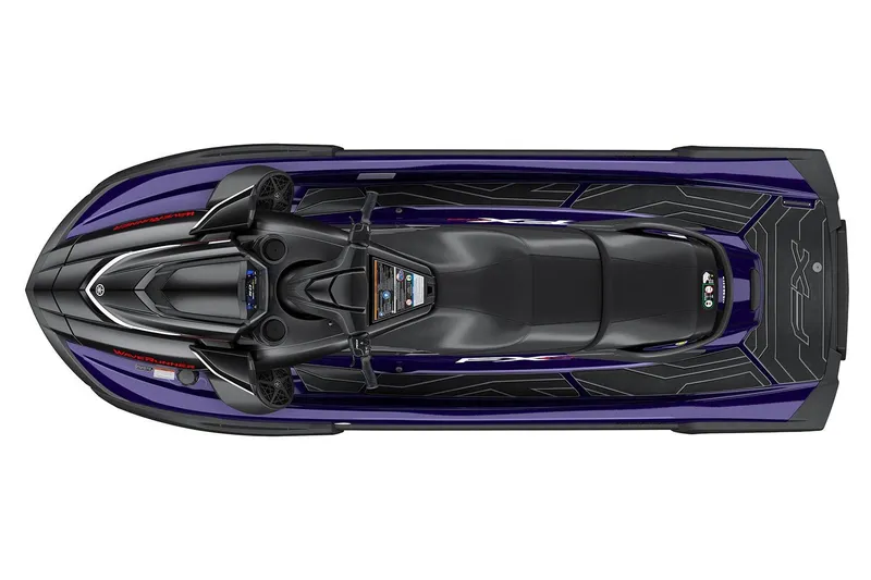 Slide: The Image of Manufacturer Provided Image: 2026 Yamaha WaveRunner FX SVHO, top view, sleek black and purple design. - 6