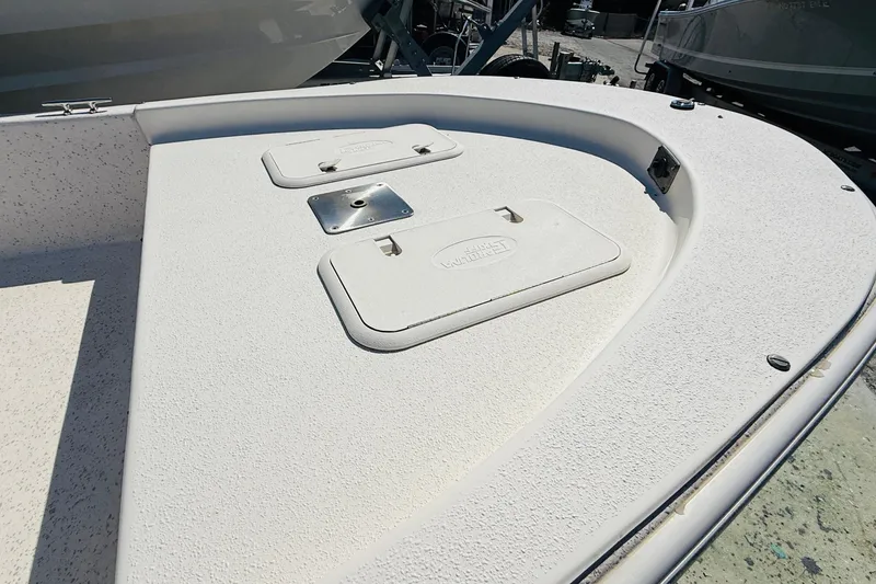 Slide: The Image of 2019 Carolina Skiff JV17CC boat deck with storage compartments. - 3