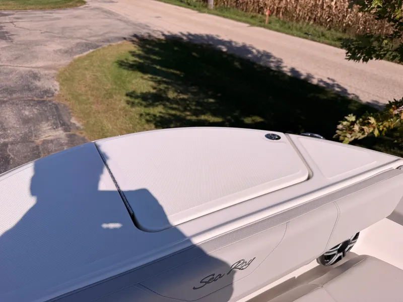 Slide: The Image of The image shows the deck of a 2026 Sea Ray SDX 270 boat. - 65