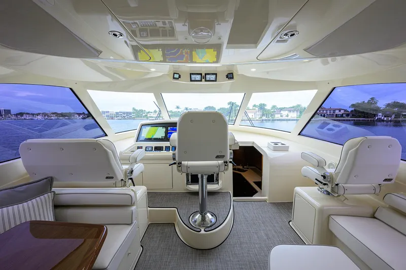 Slide: The Image of Viking 54 TROUBLE FREE - Flybridge Helm & Seating - 18