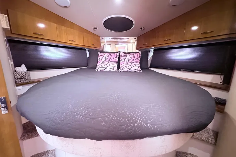 Slide: The Image of Interior view of 2003 Carver 360 Sport Sedan boat cockpit with navigation equipment. - 13