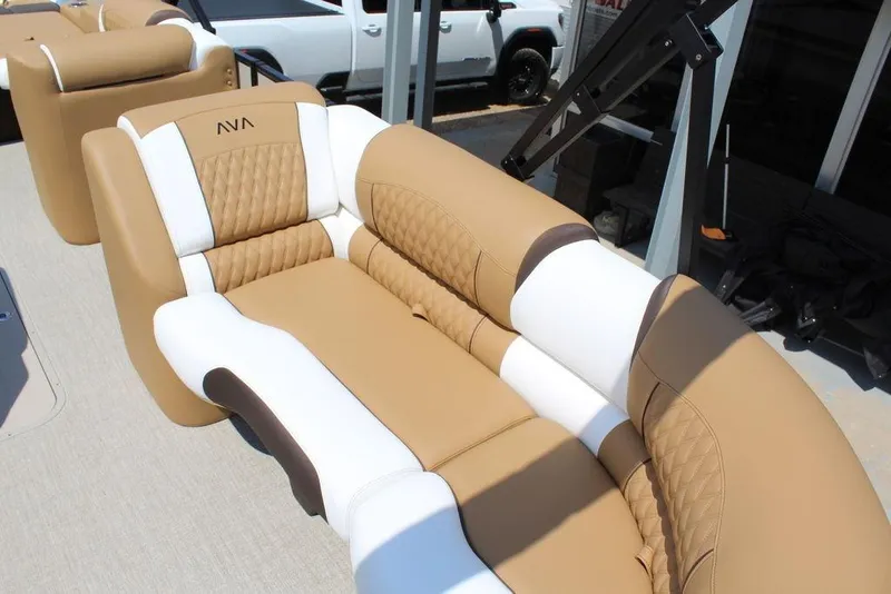 Slide: The Image of Luxurious seating on 2026 Avalon Catalina Versatile Rear Bench, 25 FT boat. - 13