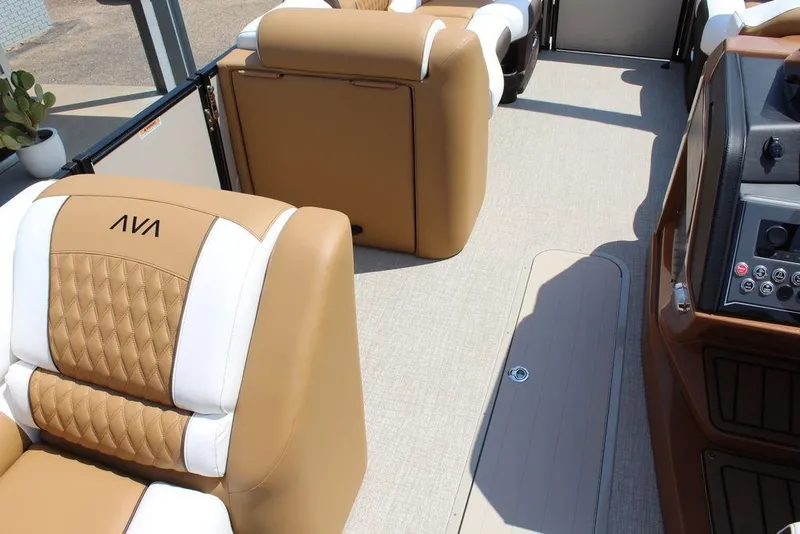Slide: The Image of Luxurious interior of 2026 Avalon Catalina Versatile Rear Bench 25 FT boat. - 22