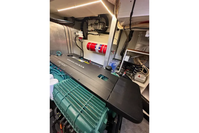 Slide: The Image of Engine room of 2015 Beneteau Swift Trawler 50 with Volvo Penta engine. - 100