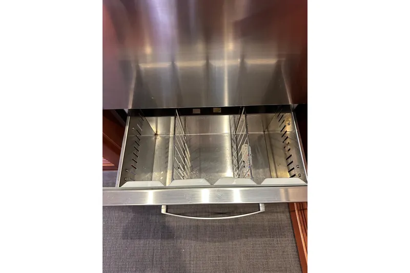 Slide: The Image of Stainless steel drawer in 2015 Beneteau Swift Trawler 50 yacht interior. - 57