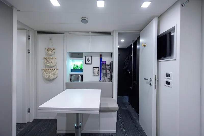 Slide: The Image of Luxurious shower in 2022 Pershing 9X yacht with mosaic tiles and modern fixtures. - 76