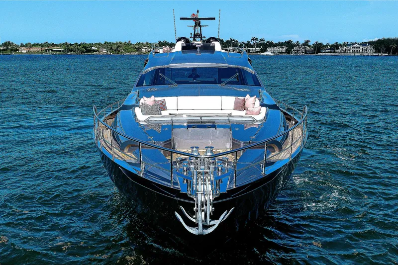 Slide: The Image of Engine room of 2022 Pershing 9X yacht featuring Kohler generator and advanced machinery. - 96