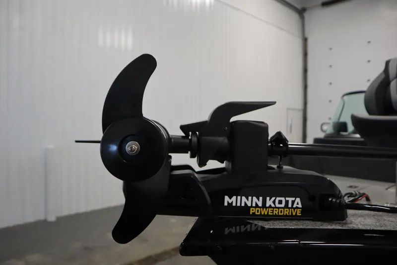 Slide: The Image of Minn Kota PowerDrive trolling motor on 2026 Lowe Fishing Machine 175 boat. - 12