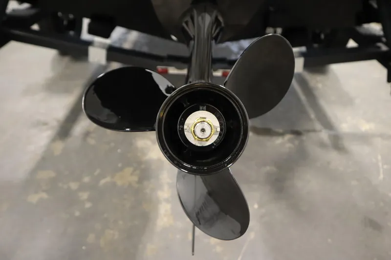 Slide: The Image of Propeller of 2026 Lowe Fishing Machine 175 boat, close-up view. - 46