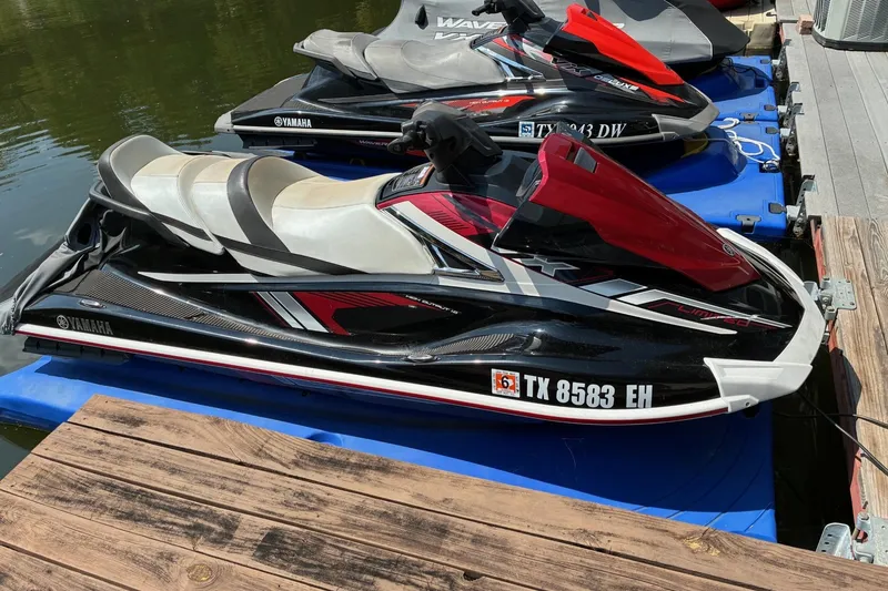 Slide: The Image of 2018 Yamaha WaveRunner VX Limited jet ski docked on a wooden pier. - 5