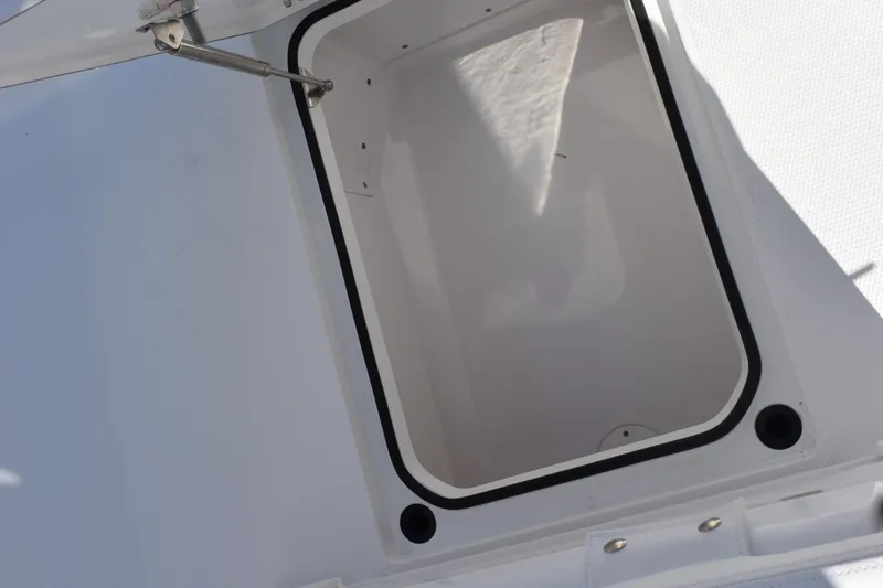 Slide: The Image of Open storage compartment on 2026 BlackJack 256 Coastal boat. - 16