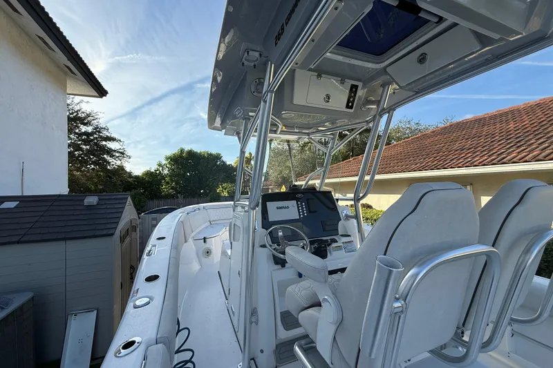 Slide: The Image of 2021 Sea Fox 268 Commander boat with dual seats and navigation system. - 30