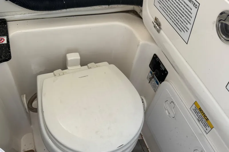 Slide: The Image of Boat toilet in 2021 Sea Fox 268 Commander, featuring compact marine design. - 40