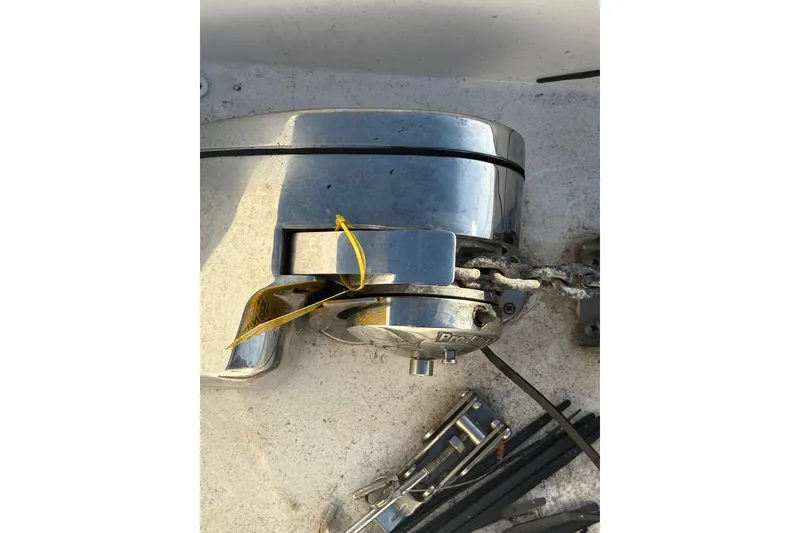 Slide: The Image of 2021 Sea Fox 268 Commander boat anchor winch mechanism close-up. - 44