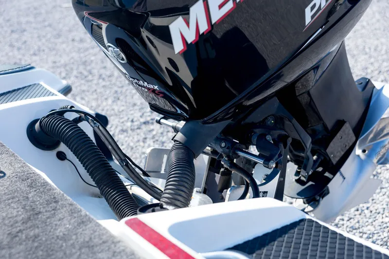 Slide: The Image of 2011 Triton 20XS DC boat with Mercury Pro XS outboard motor, detailed view. - 22