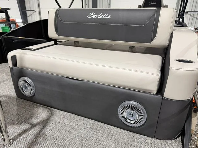 Slide: The Image of Barletta Cabrio 24UE 3T 2026 seating with integrated speakers. - 11