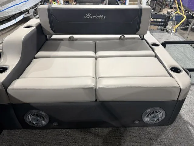 Slide: The Image of 2026 Barletta Cabrio 24UE 3T boat seating with speakers. - 19