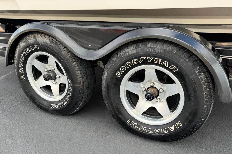 Slide: The Image of Trailer wheels with Goodyear Marathon tires for 2008 Sea Ray 200 Sundeck boat. - 31
